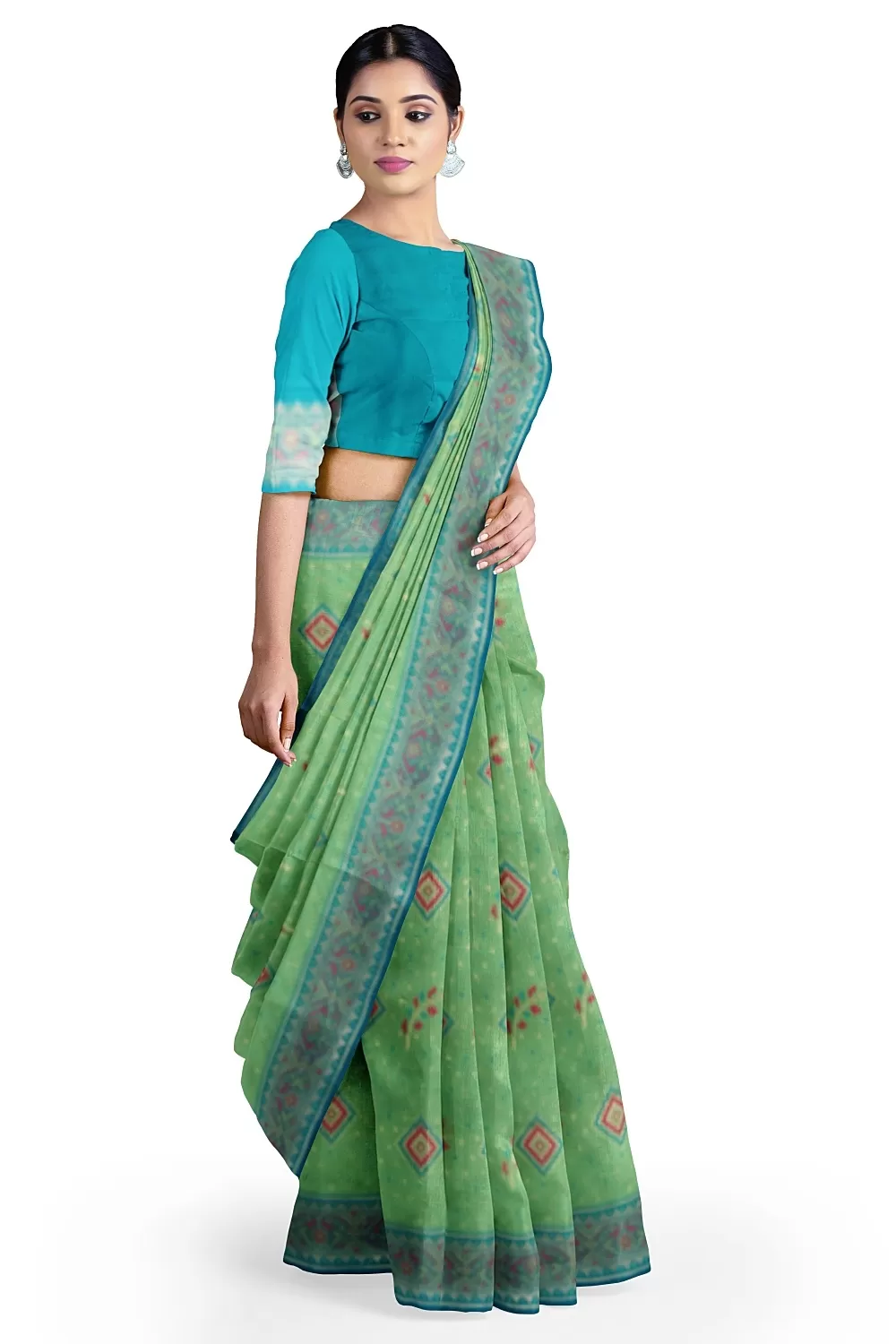 Green Hadrabadi Silk Saree