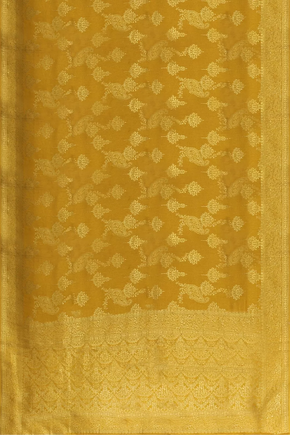 Mustard Monga Soft Silk Saree