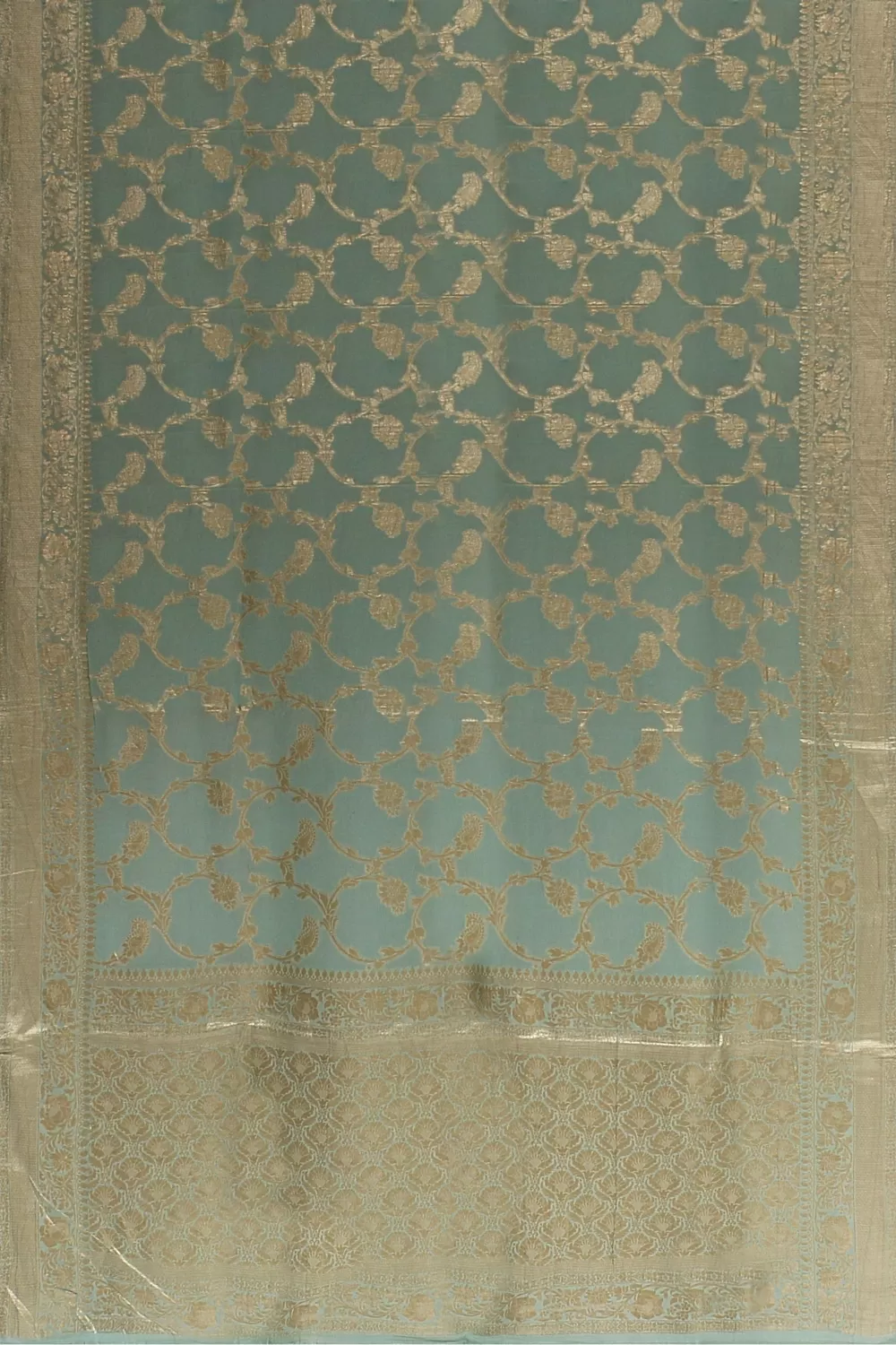 Sea Green Mysore Georgette Saree