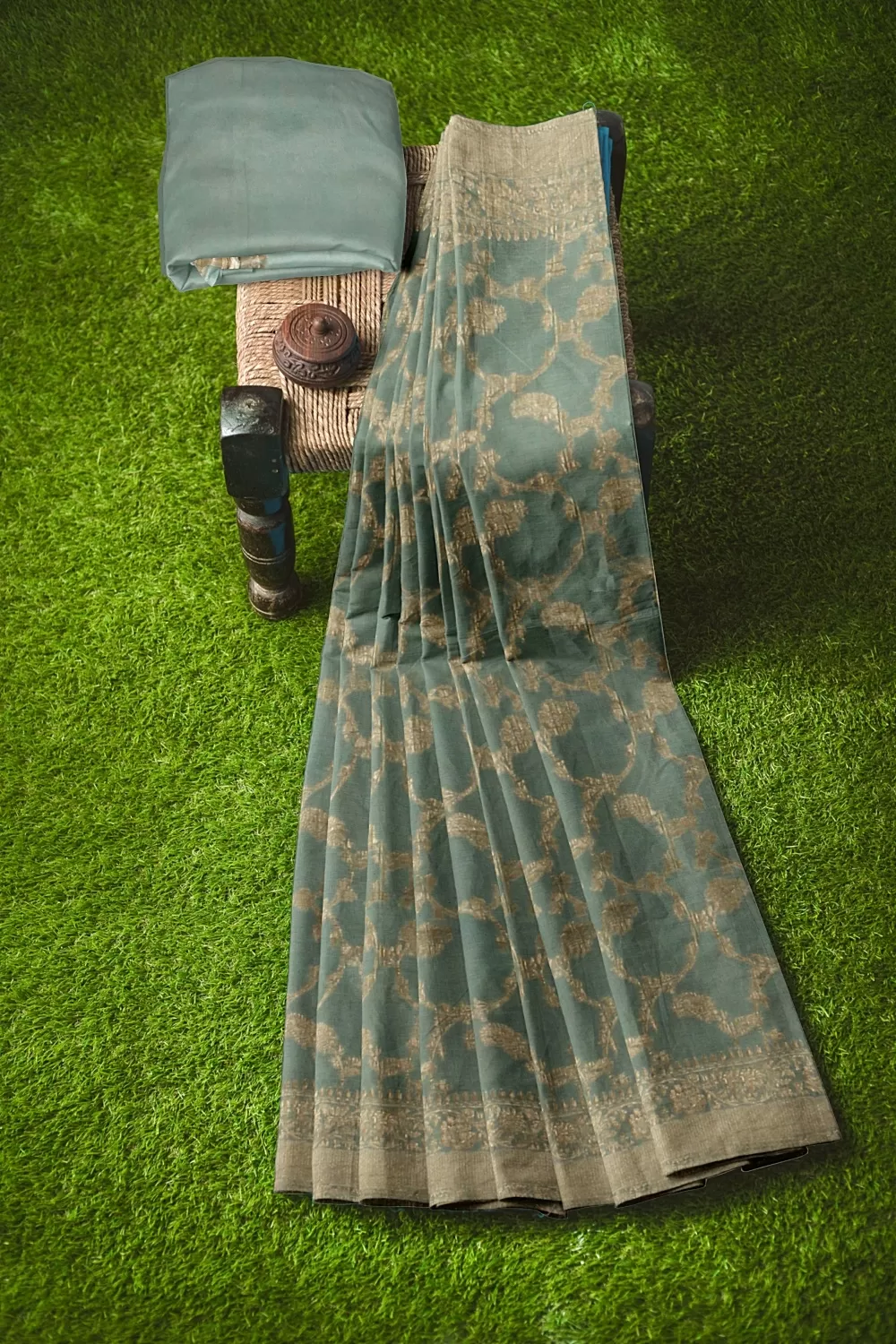 Sea Green Mysore Georgette Saree