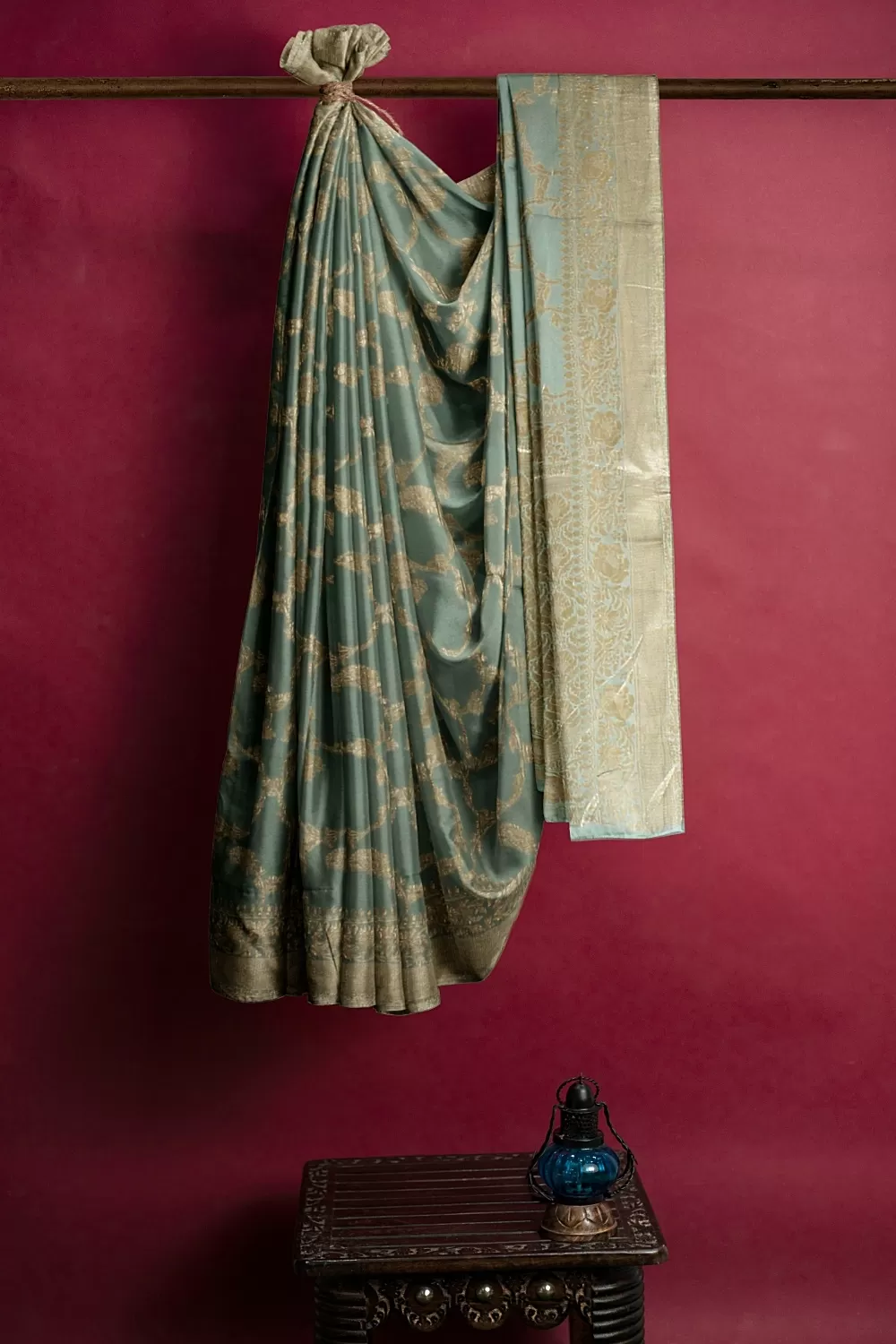 Sea Green Mysore Georgette Saree