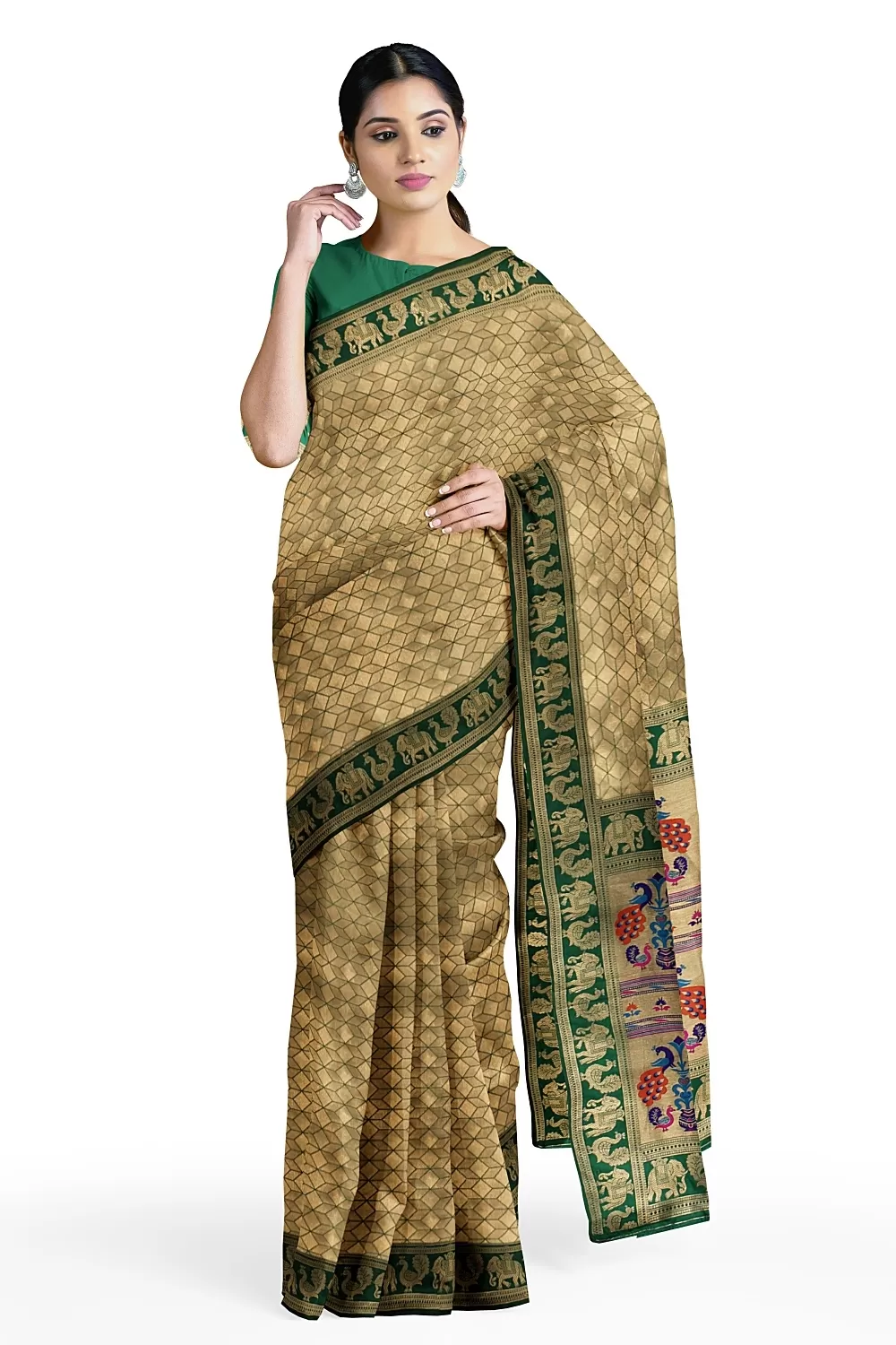 Green Kanjivaram Soft Silk Saree