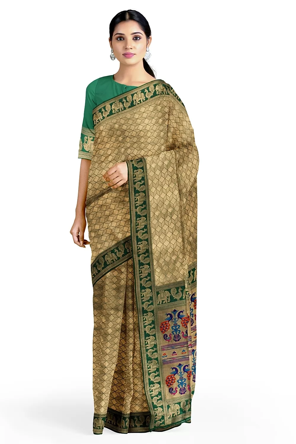 Green Kanjivaram Soft Silk Saree