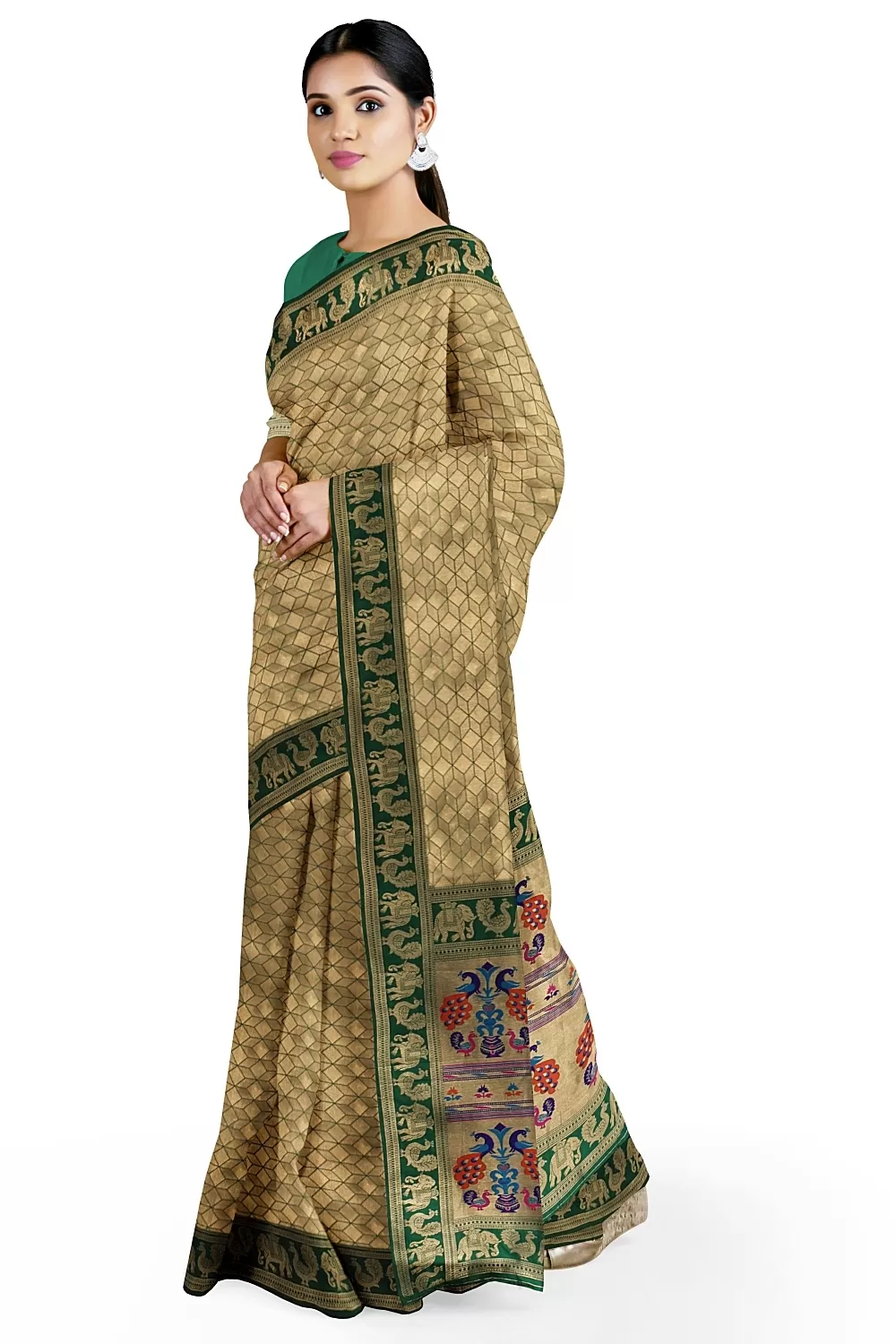 Green Kanjivaram Soft Silk Saree