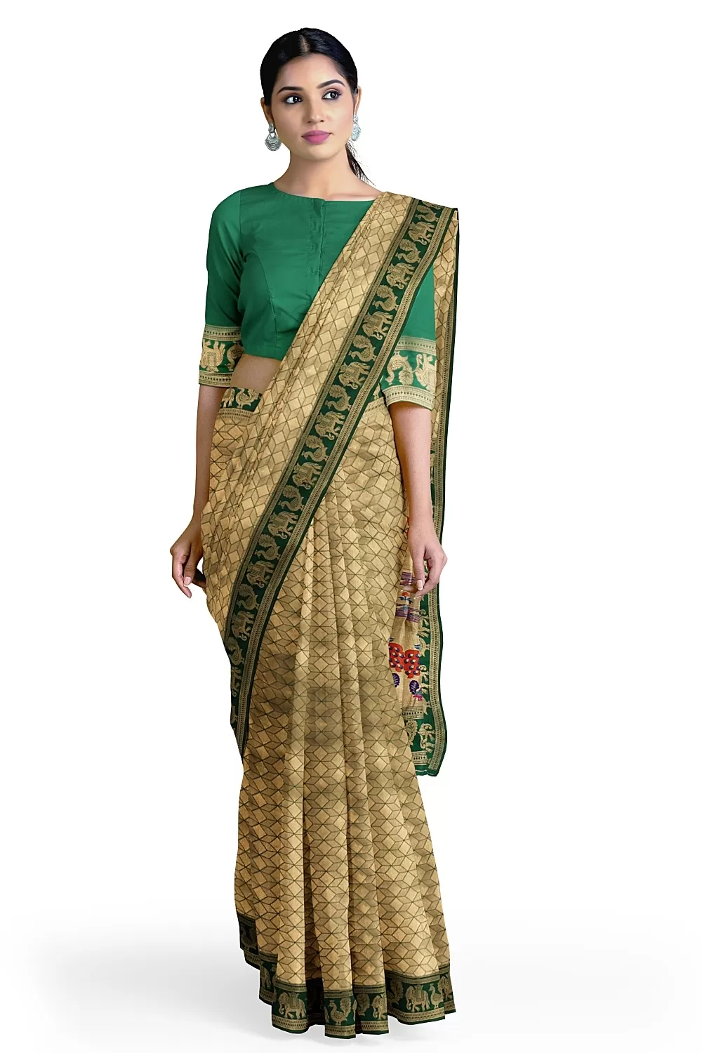 Green Kanjivaram Soft Silk Saree