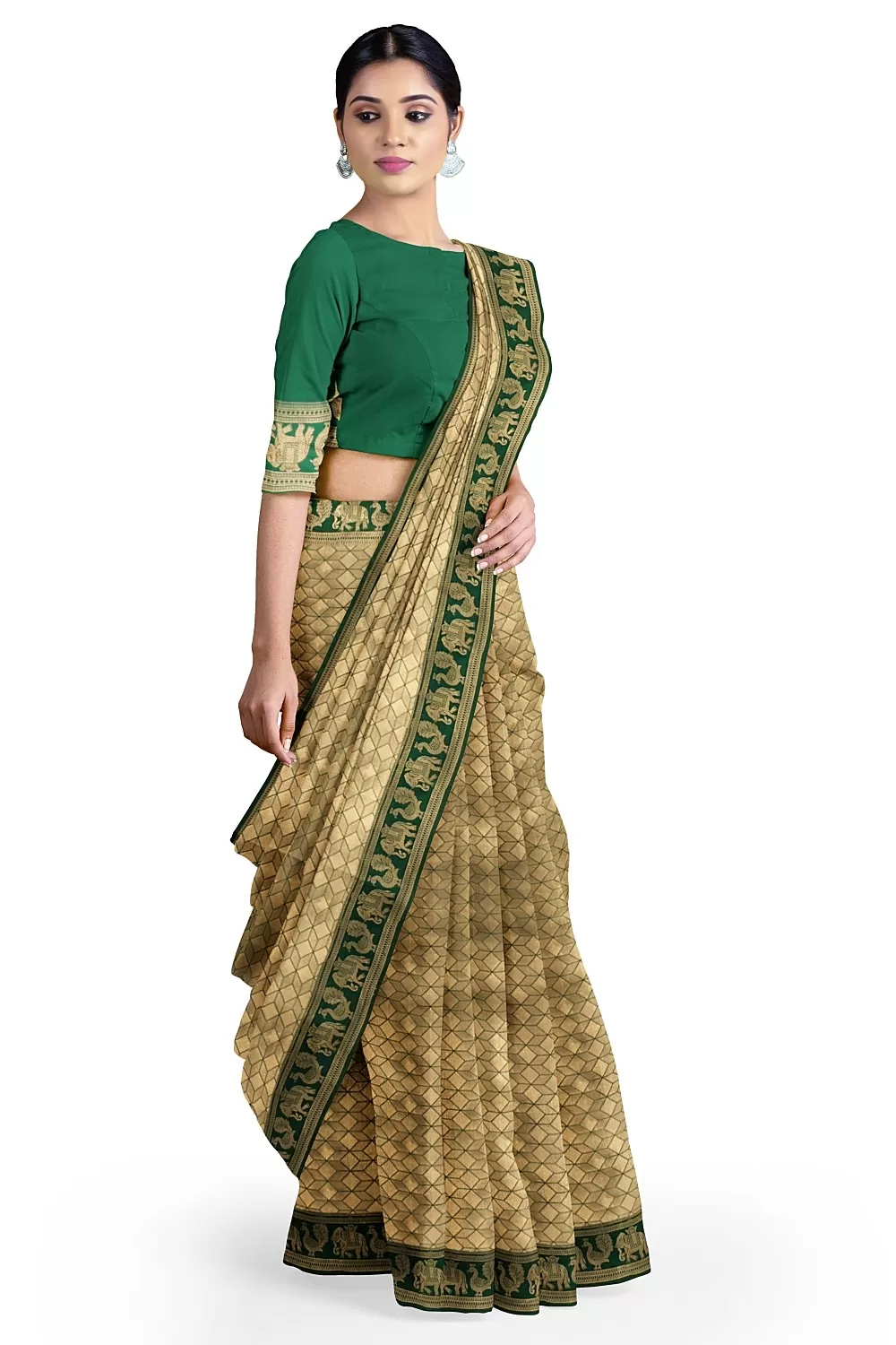 Green Kanjivaram Soft Silk Saree