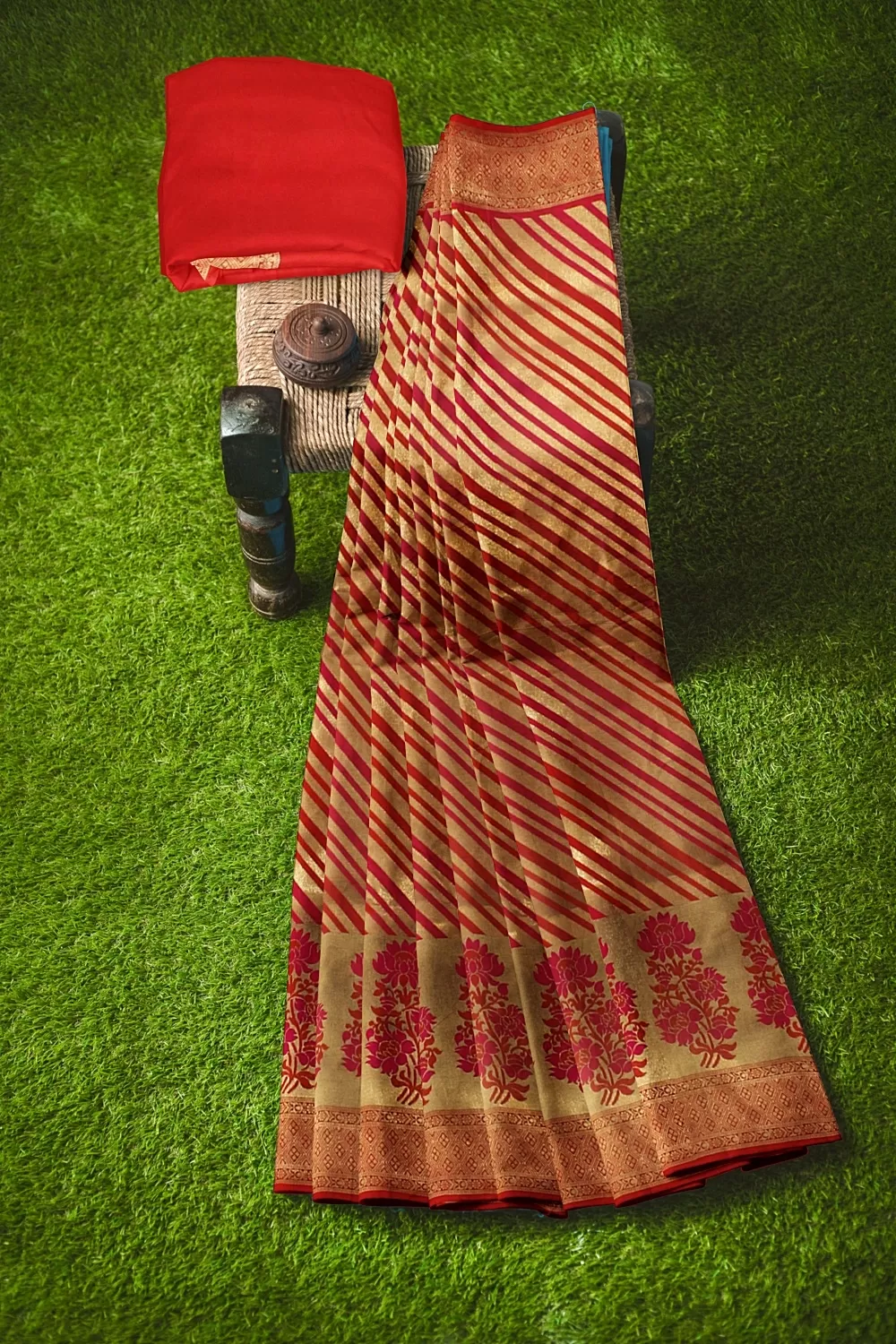 Red Kanjivaram Soft Silk Saree