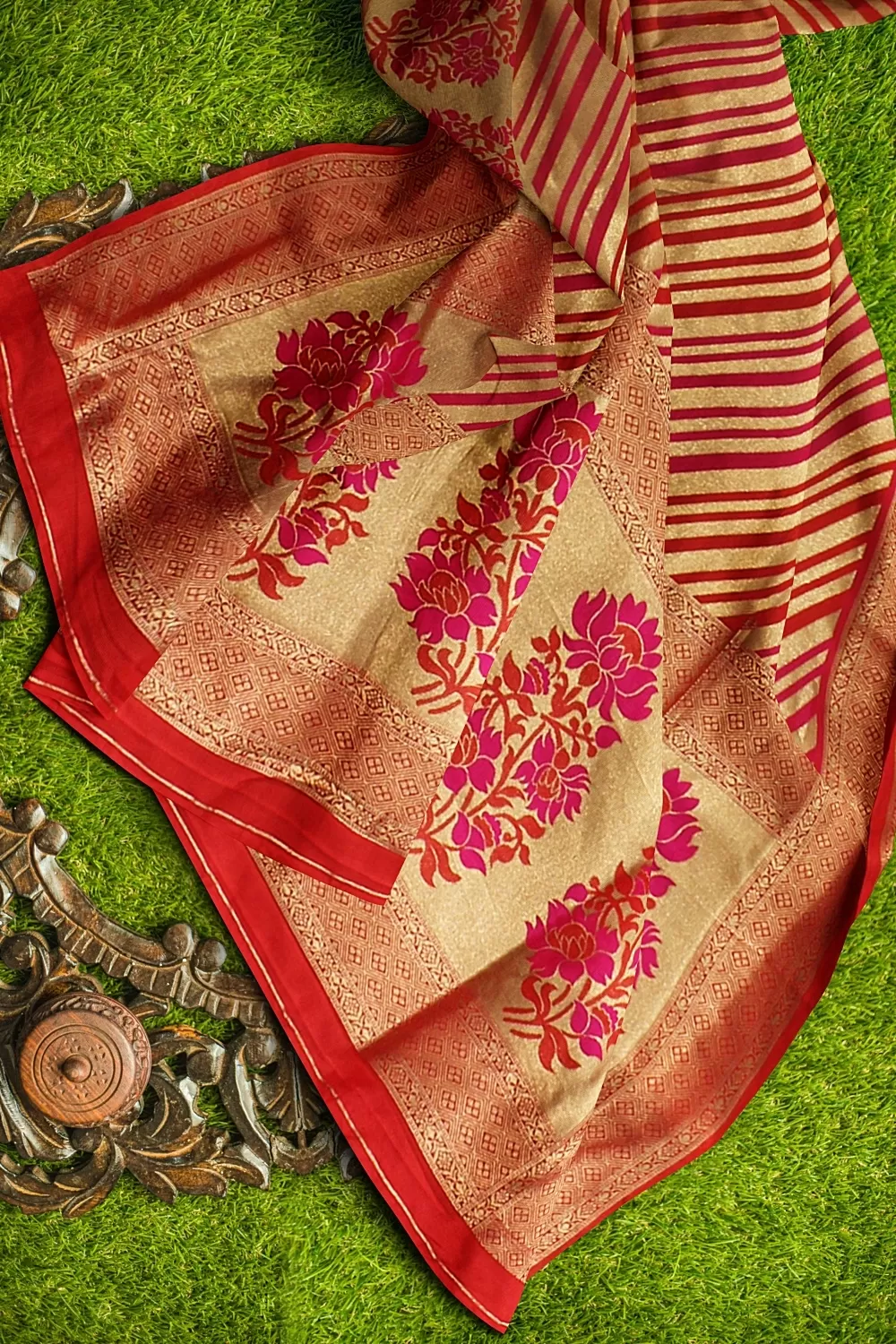 Red Kanjivaram Soft Silk Saree