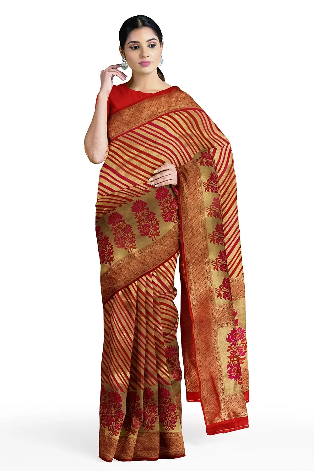 Red Kanjivaram Soft Silk Saree