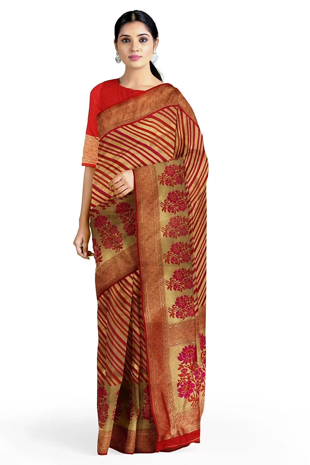 Red Kanjivaram Soft Silk Saree