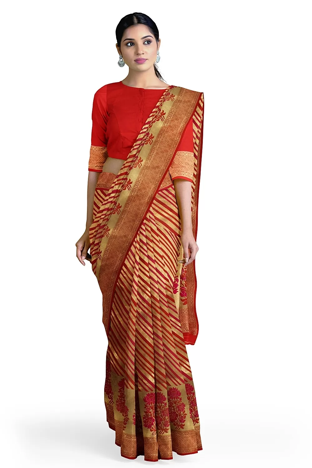 Red Kanjivaram Soft Silk Saree