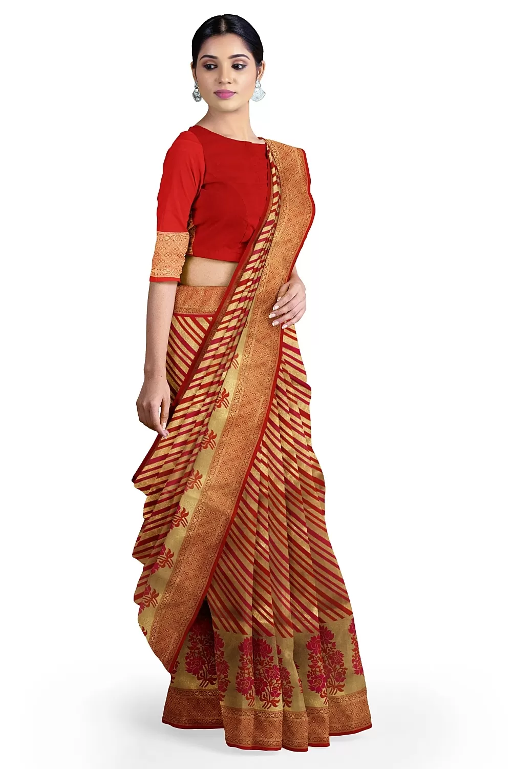 Red Kanjivaram Soft Silk Saree