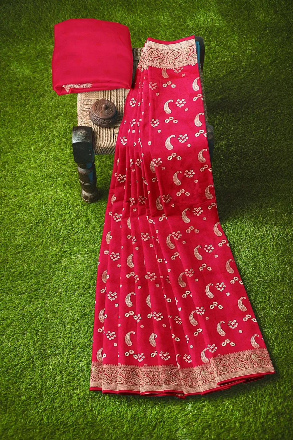 Rani Banarsi Soft Silk Saree