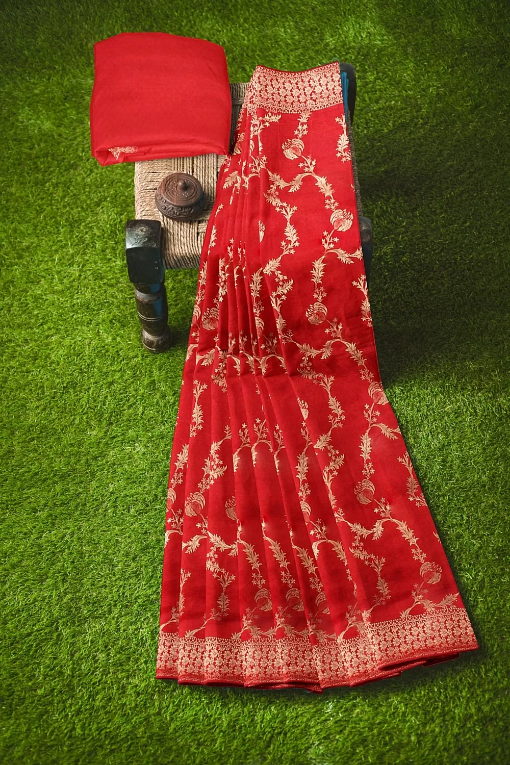 Red Bangalore Soft Silk Saree