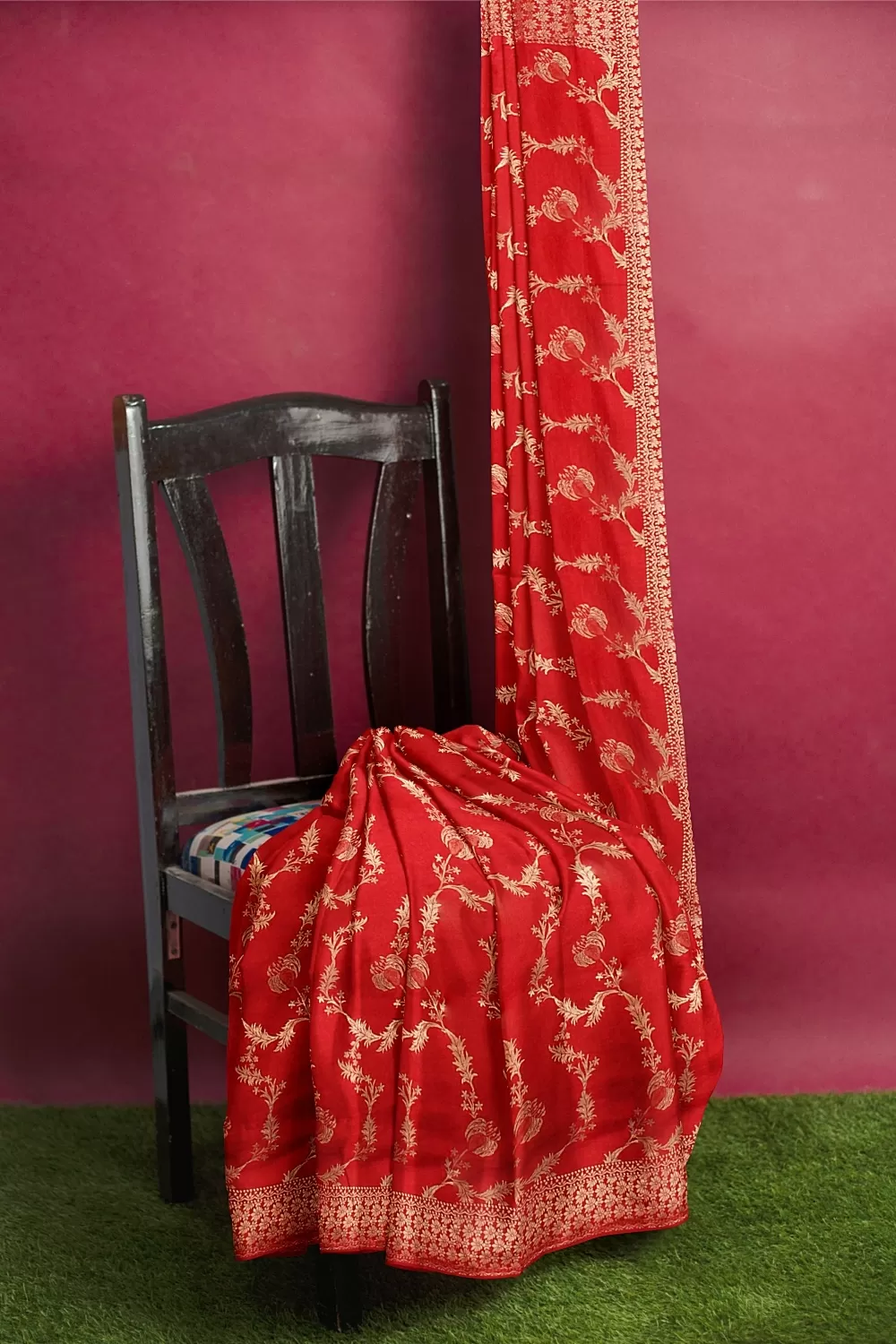 Red Bangalore Soft Silk Saree