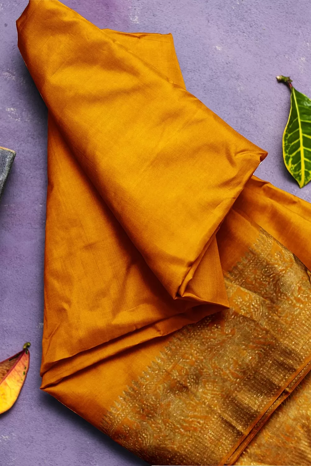 Mustard Dola Soft Silk Saree