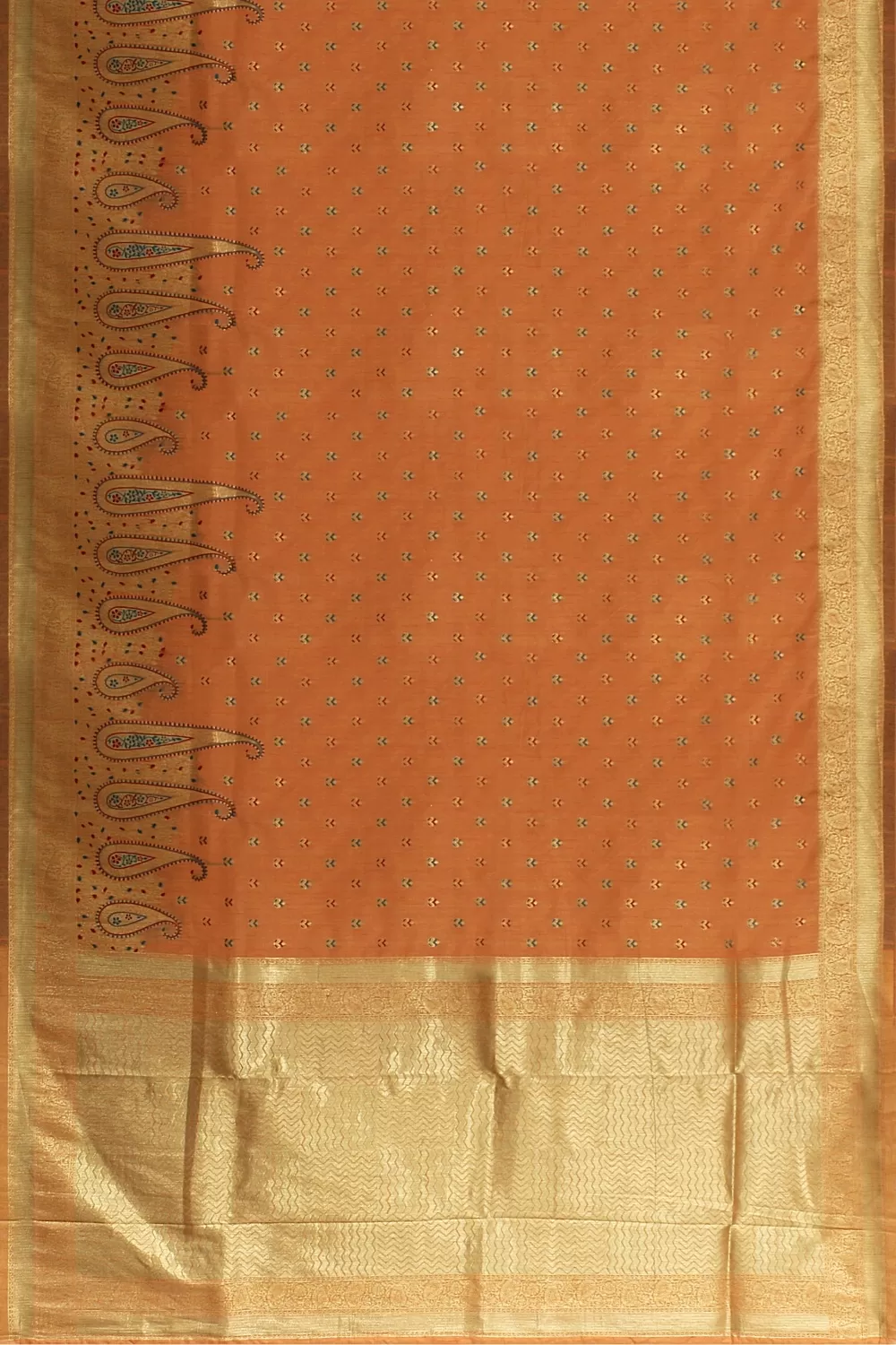 Peach Row Silk Saree