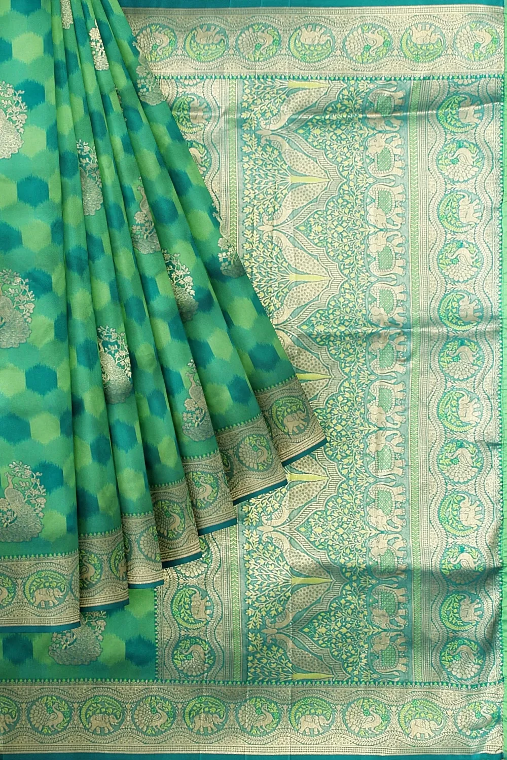 Green Bangalore Soft Silk Saree