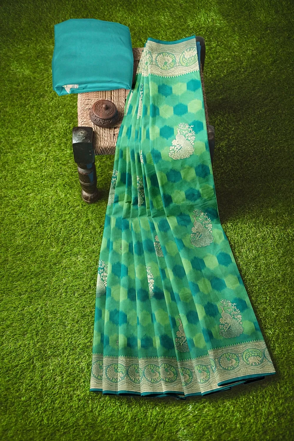 Green Bangalore Soft Silk Saree