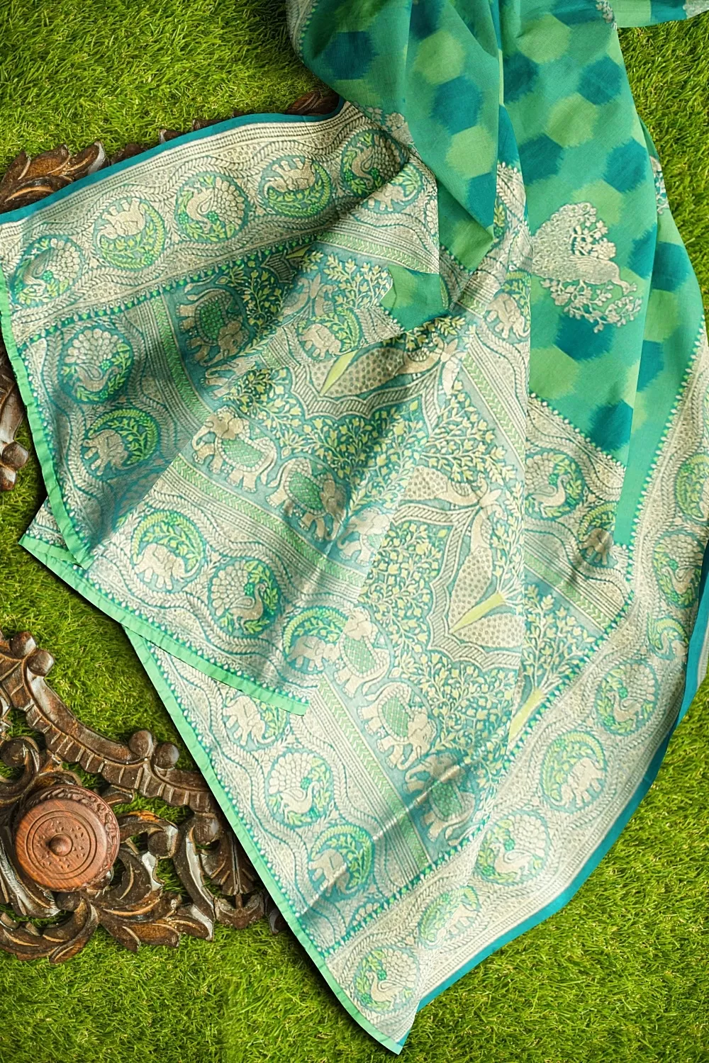 Green Bangalore Soft Silk Saree