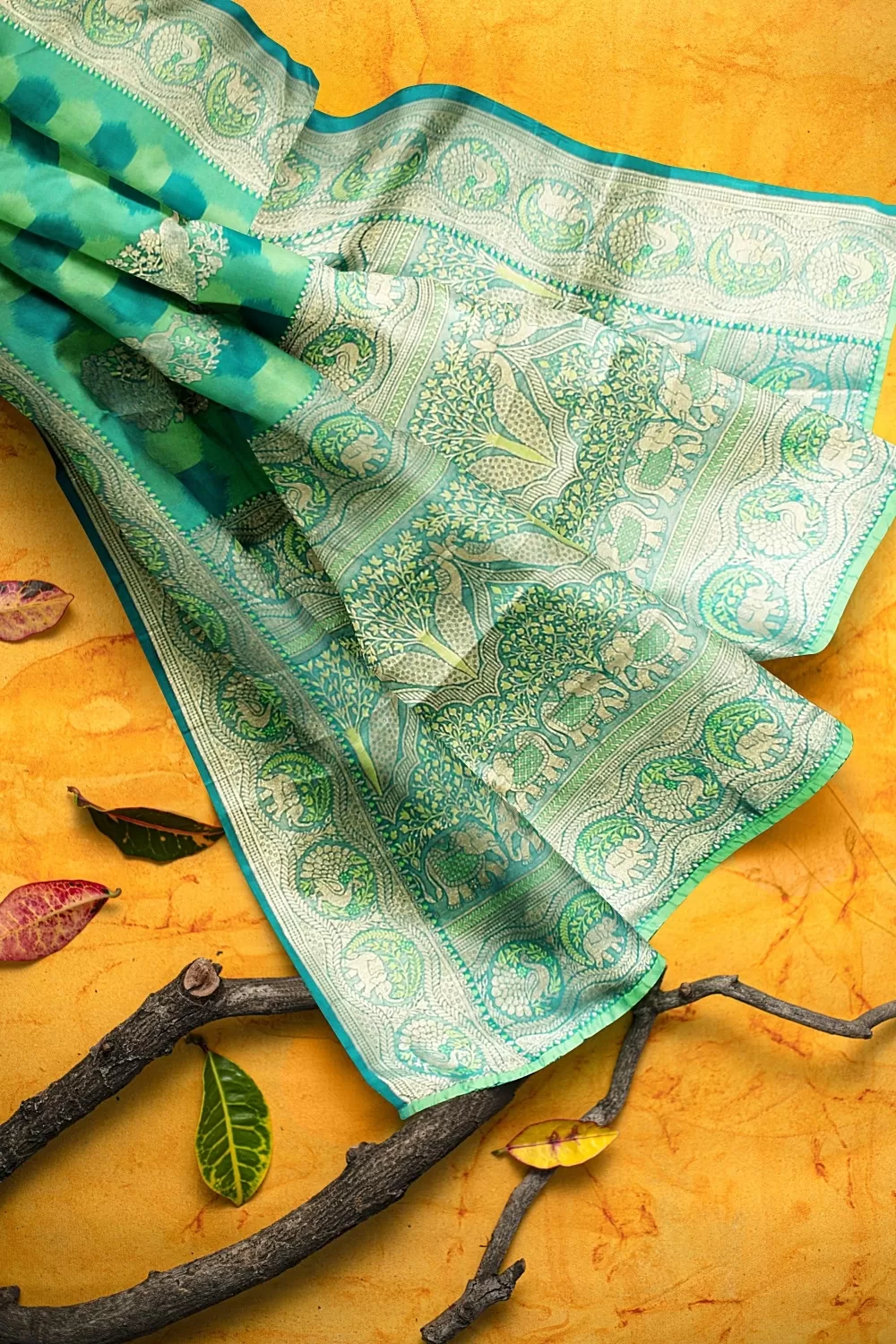 Green Bangalore Soft Silk Saree