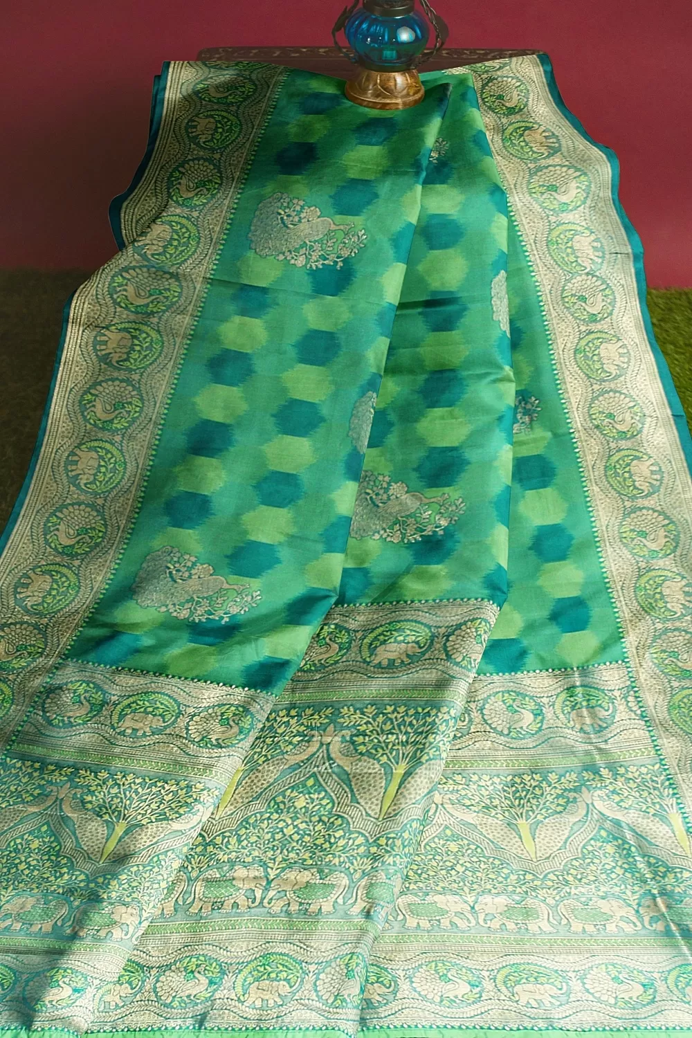 Green Bangalore Soft Silk Saree