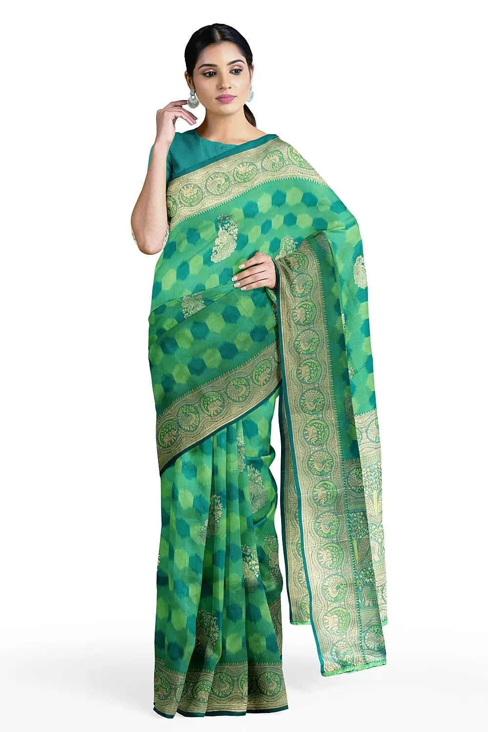 Green Bangalore Soft Silk Saree