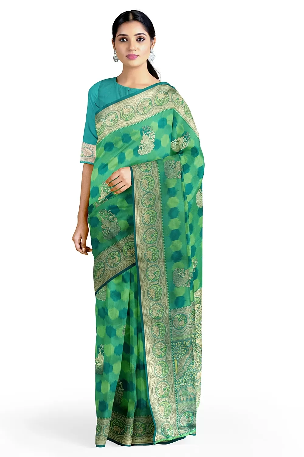 Green Bangalore Soft Silk Saree