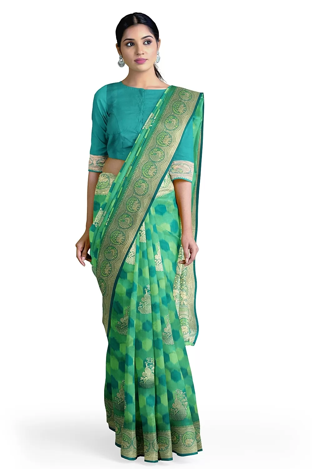 Green Bangalore Soft Silk Saree