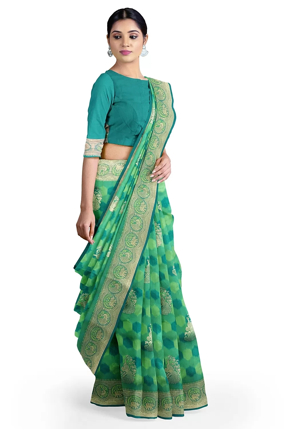 Green Bangalore Soft Silk Saree