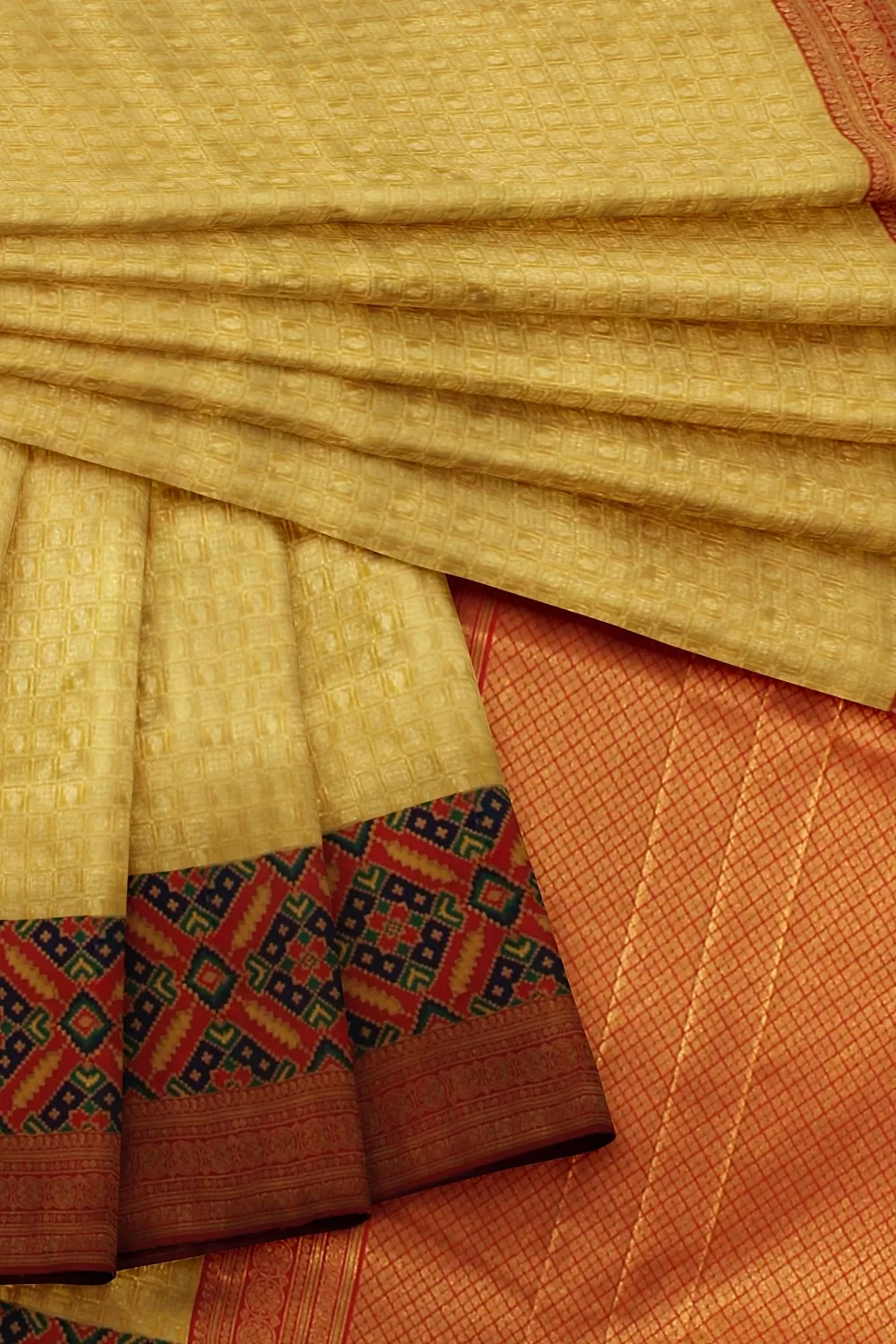 Mustard Banarsi Soft Silk Saree