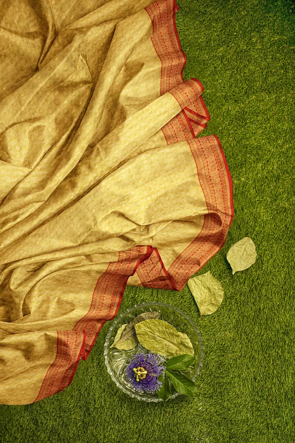 Mustard Banarsi Soft Silk Saree