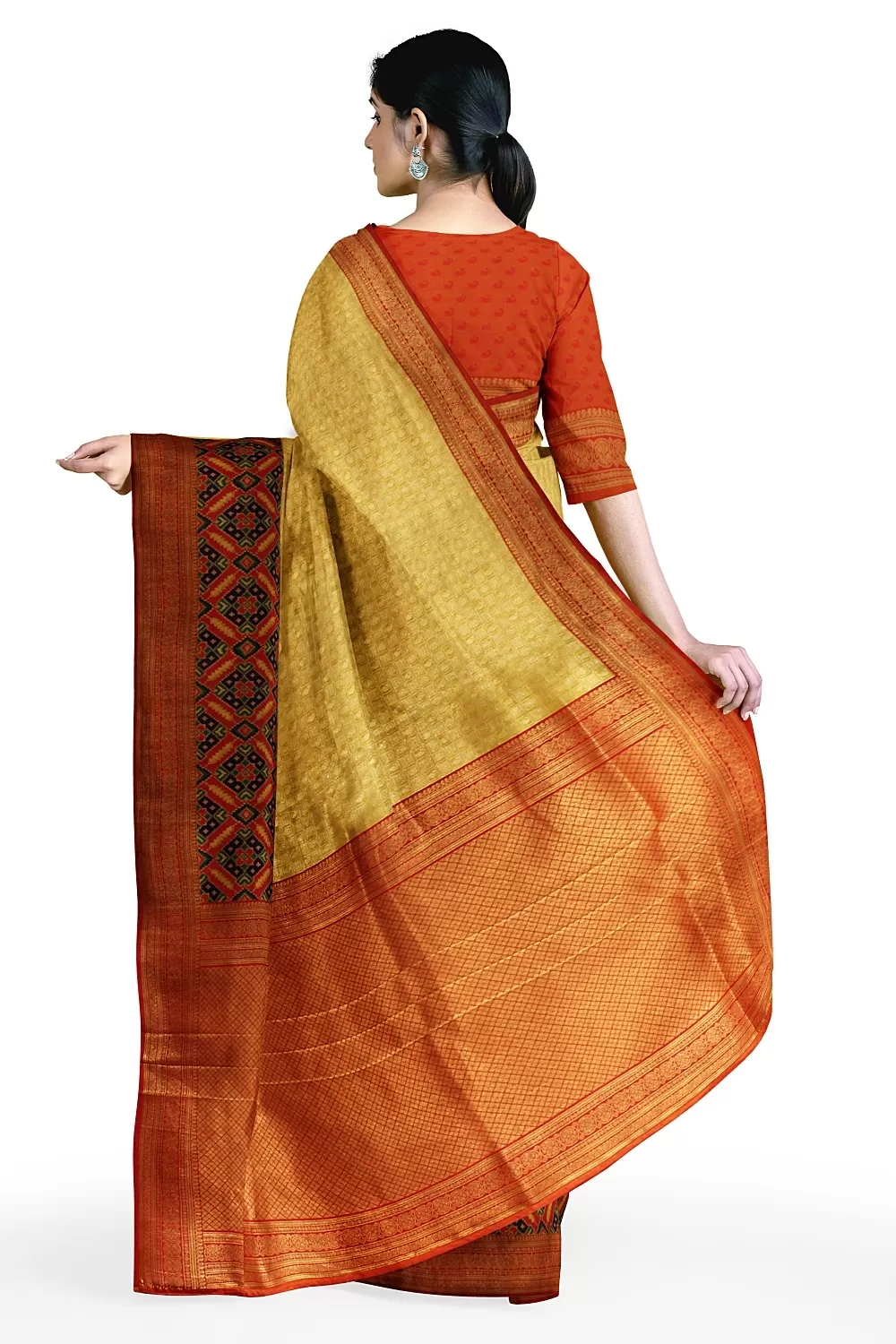 Mustard Banarsi Soft Silk Saree