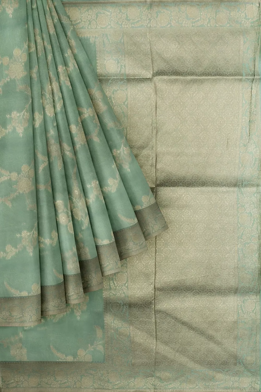 Sea Green Mysore Georgette Saree