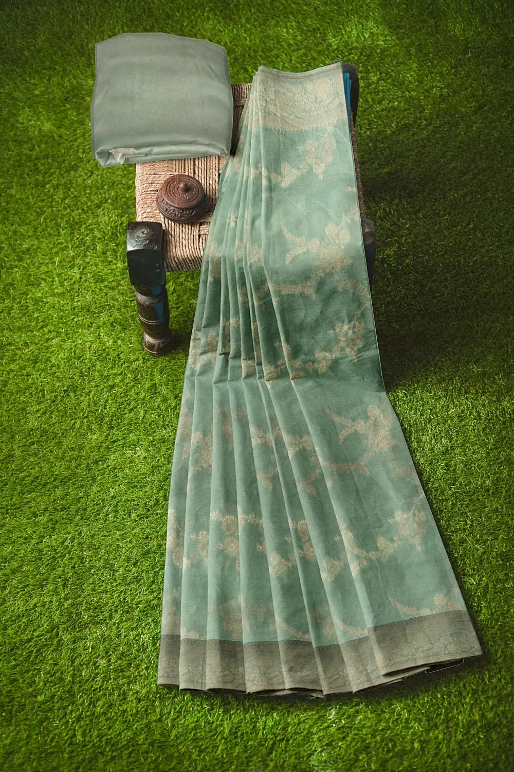 Sea Green Mysore Georgette Saree