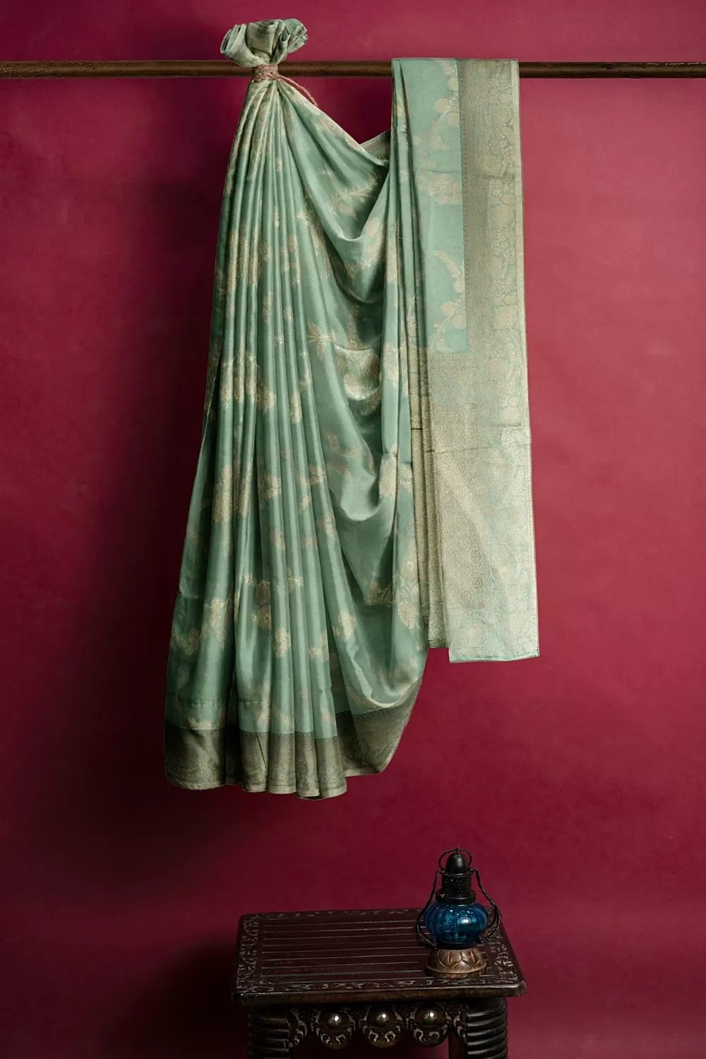 Sea Green Mysore Georgette Saree