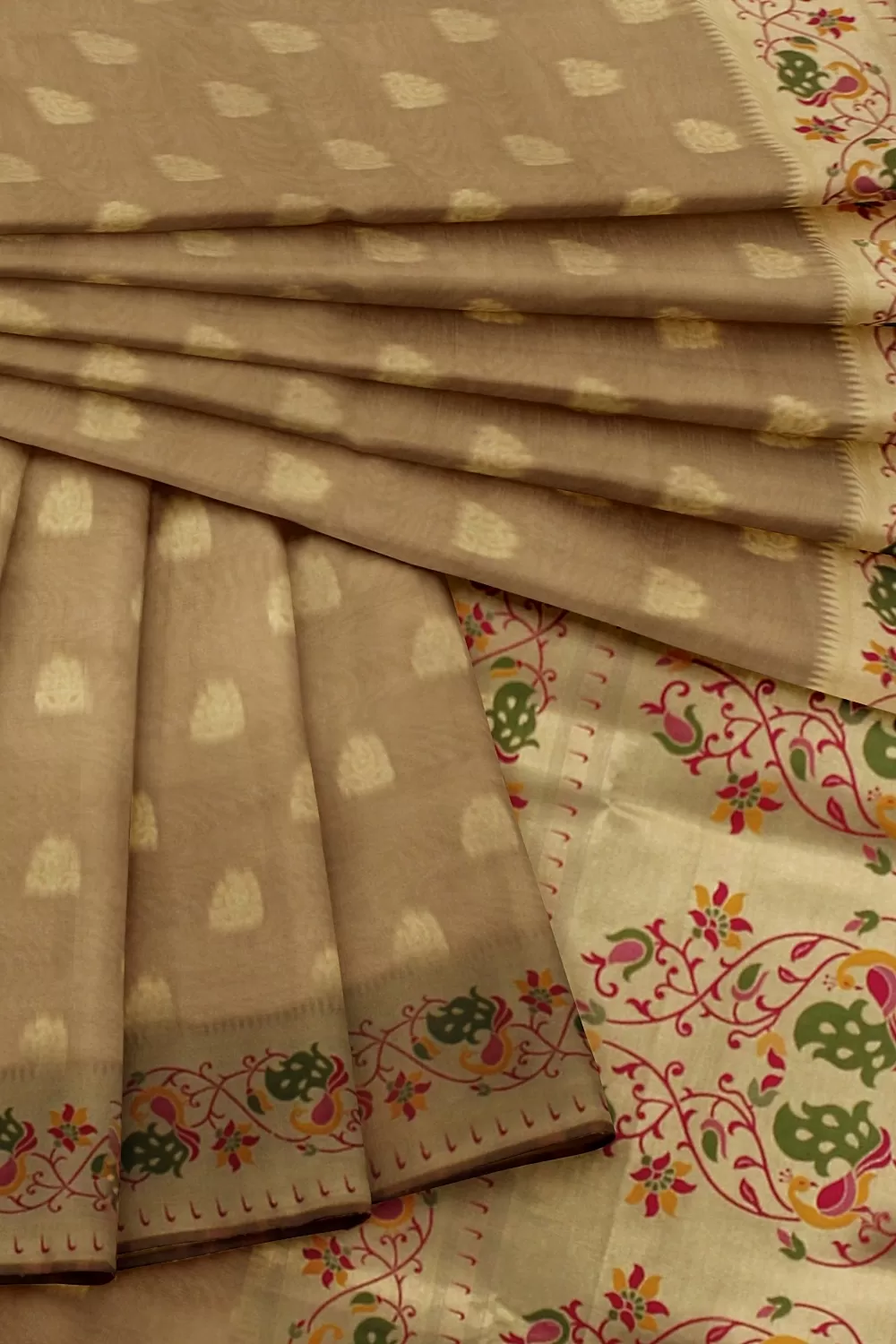 Pista Banarsi Organza saree