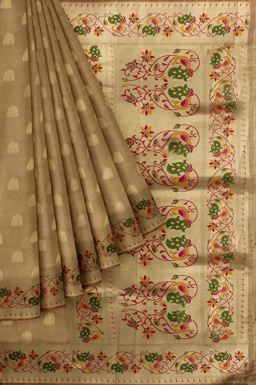 Pista Banarsi Organza saree