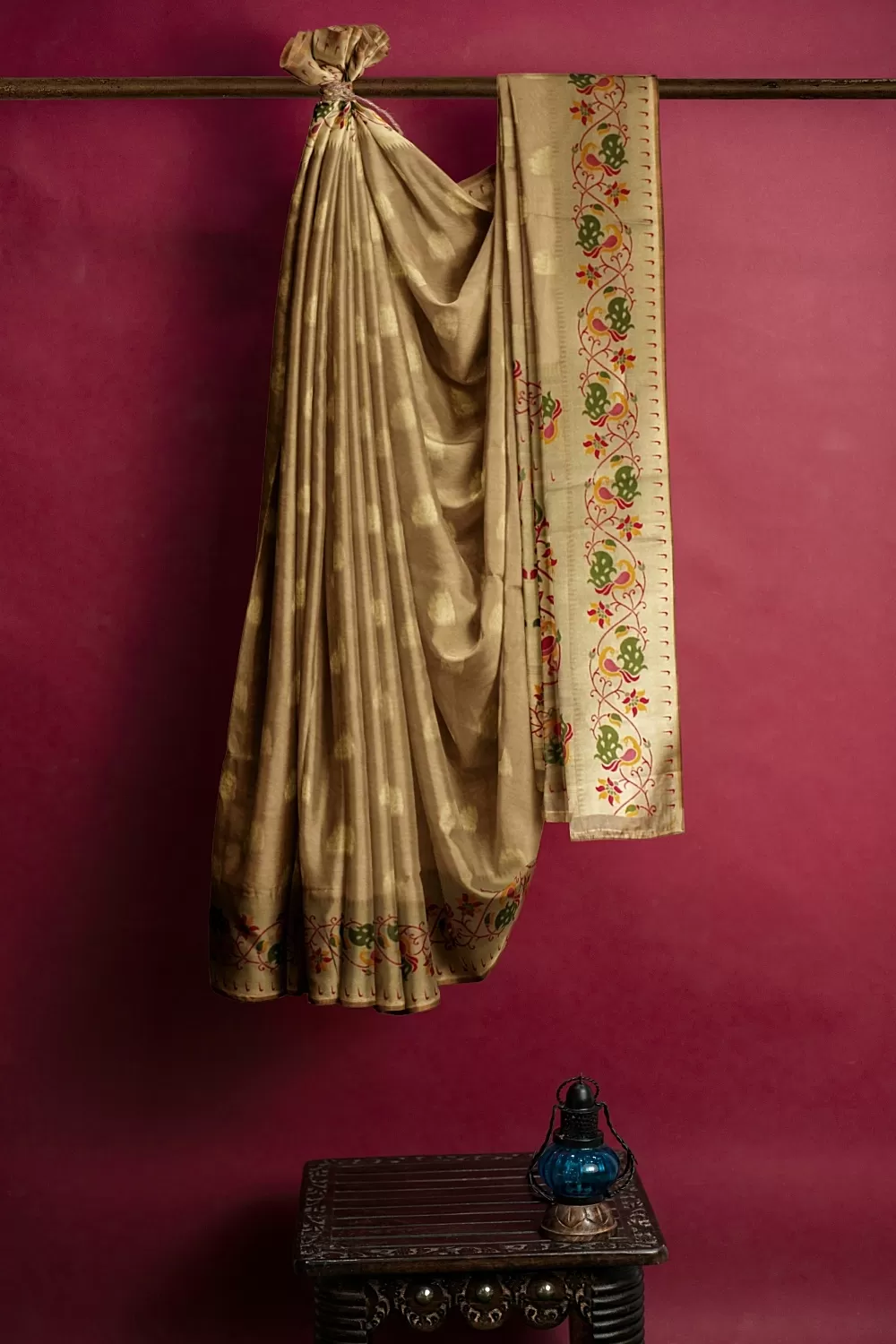 Pista Banarsi Organza saree