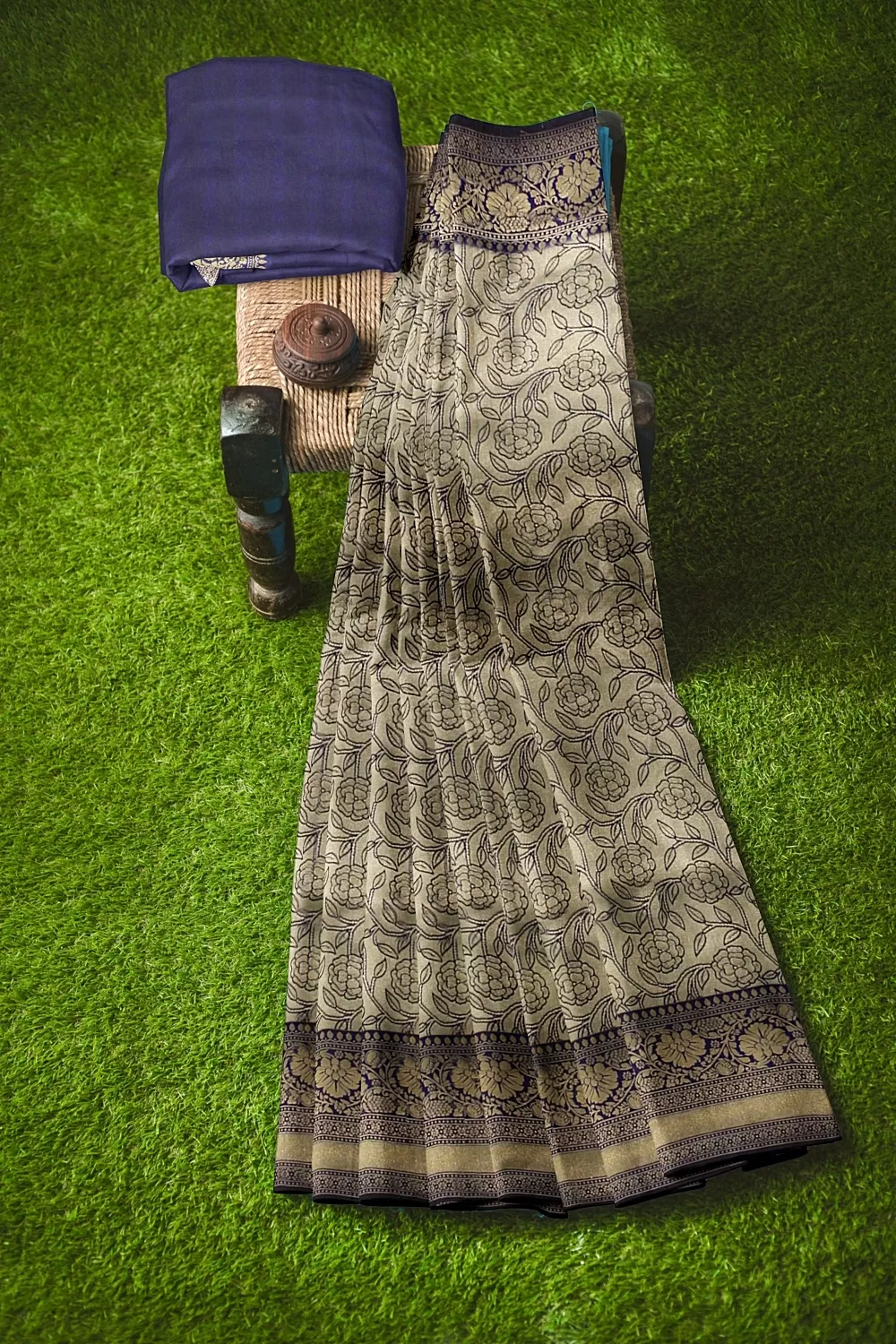 Blue Banarsi Silk Saree