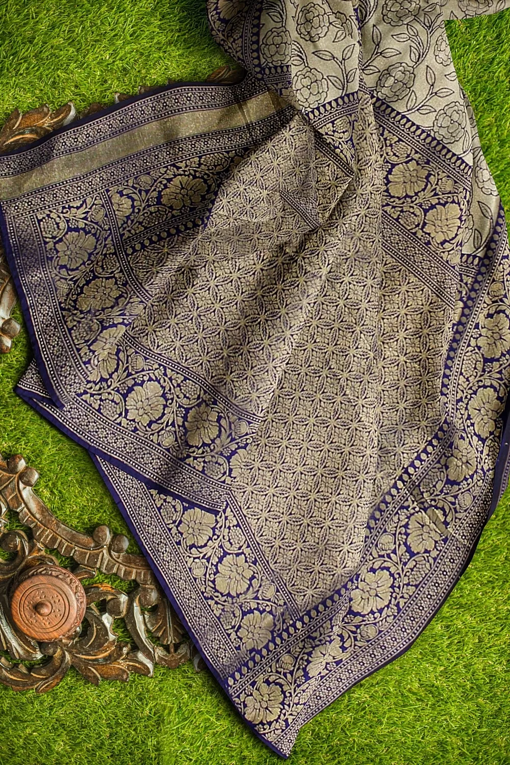 Blue Banarsi Silk Saree