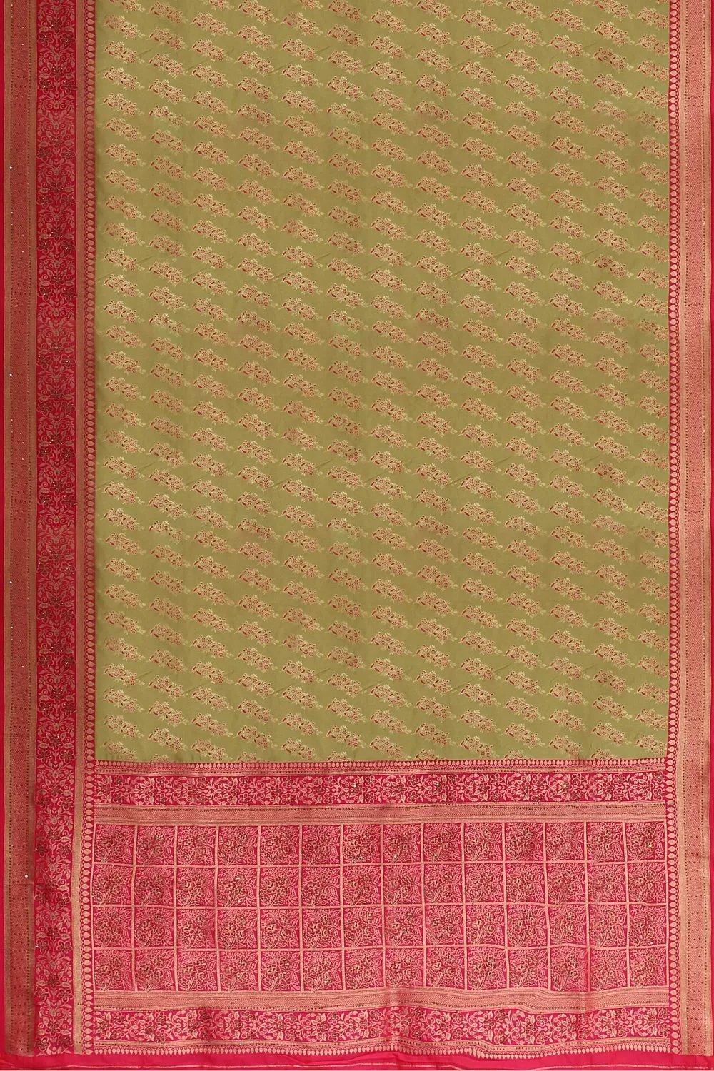 Mehndi Green Banarsi Silk Saree