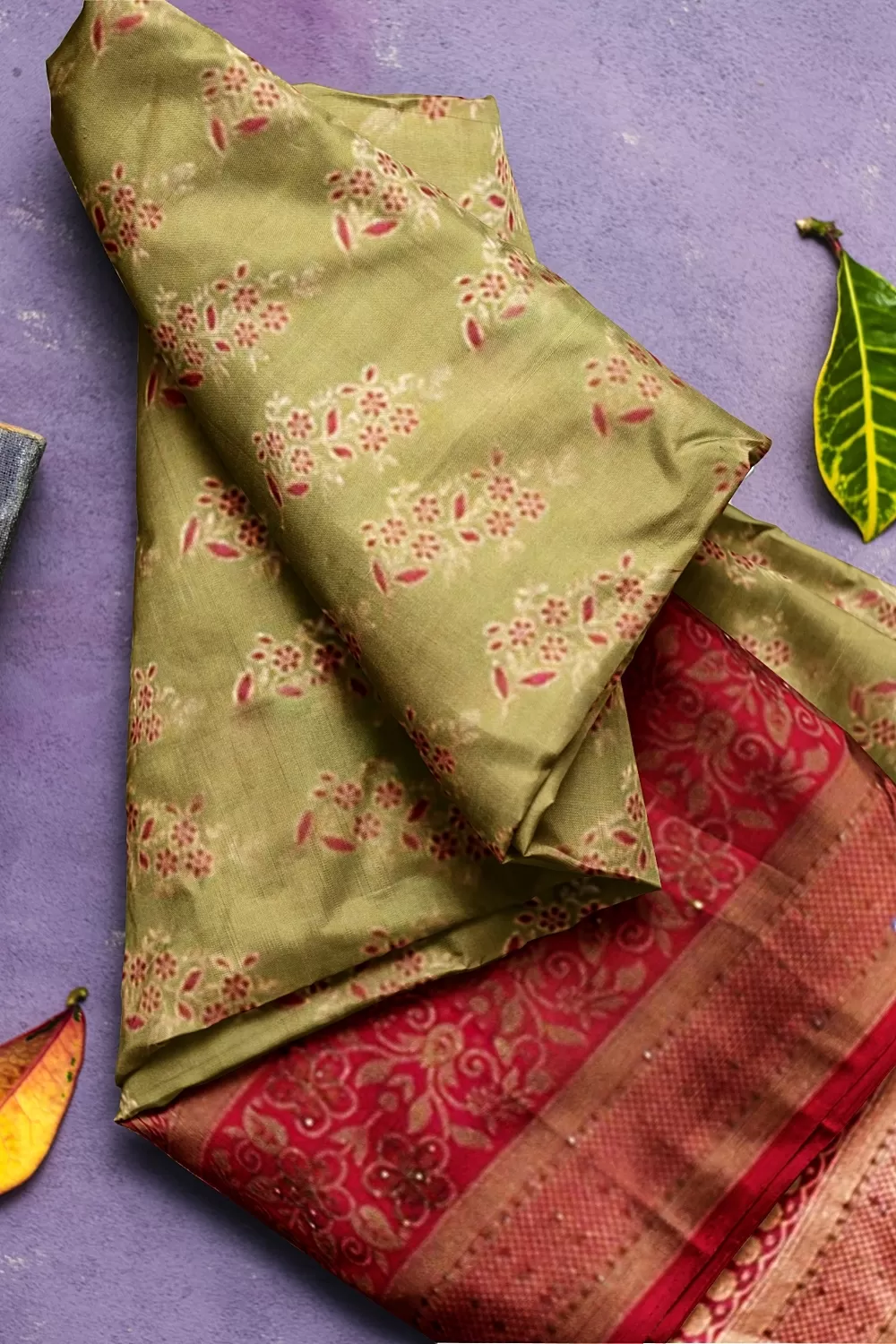 Mehndi Green Banarsi Silk Saree