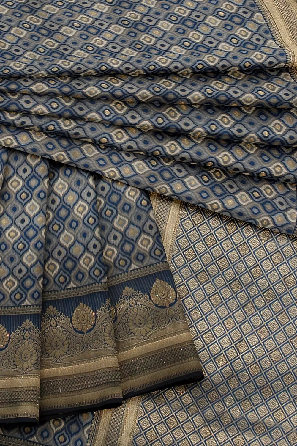 Grey Banarsi Silk Saree