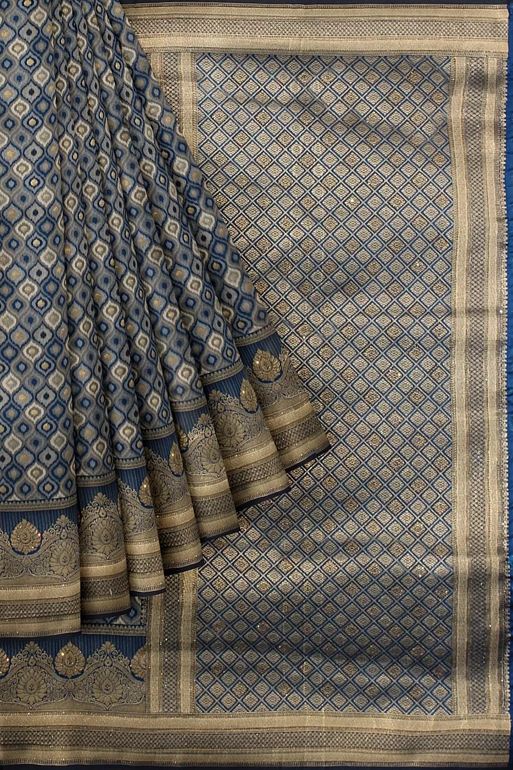 Grey Banarsi Silk Saree