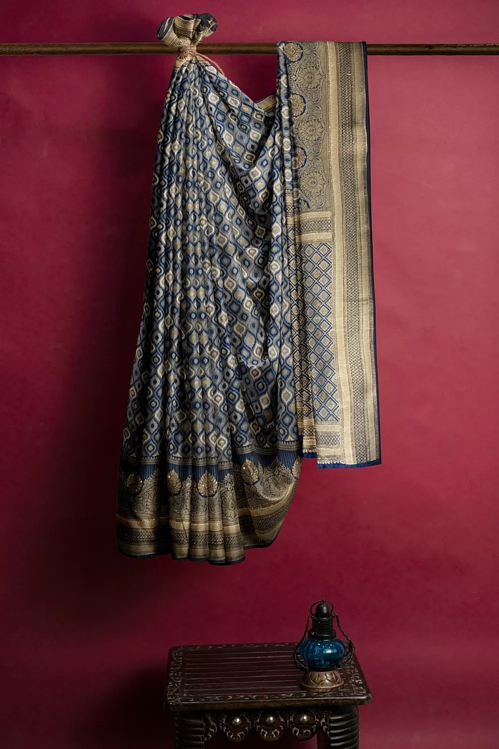 Grey Banarsi Silk Saree