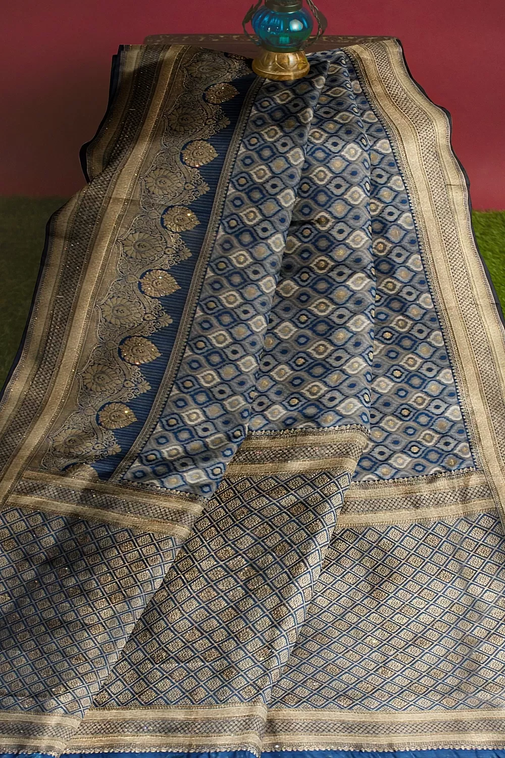 Grey Banarsi Silk Saree