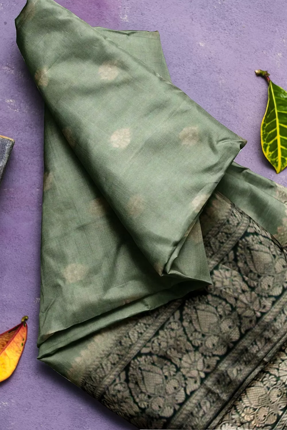 Pista Green Banarsi Soft Silk Saree