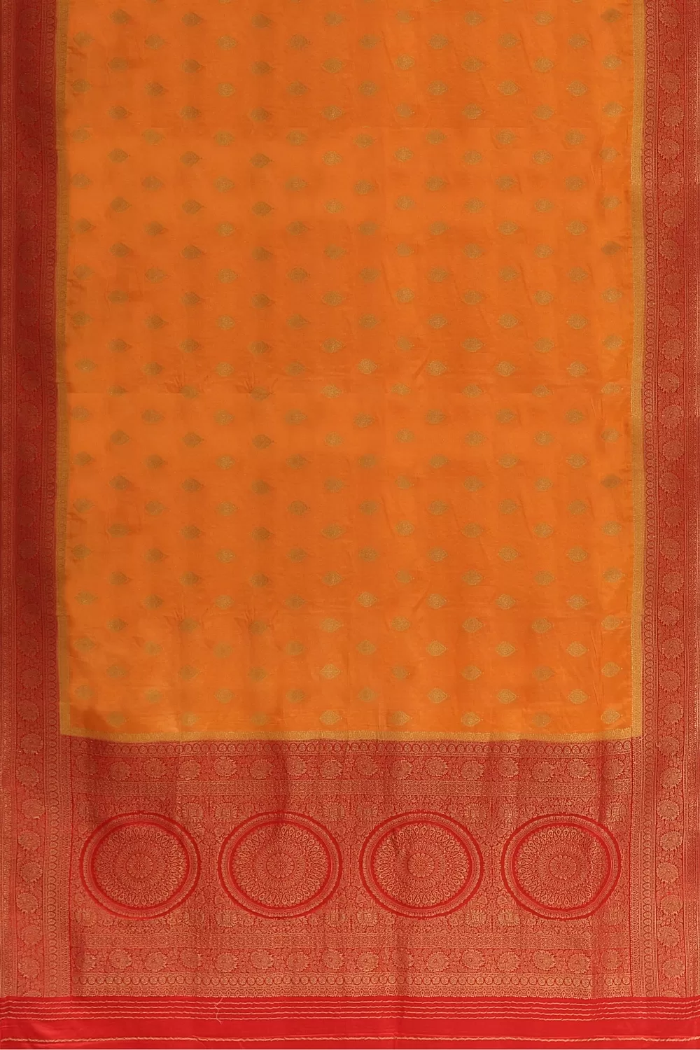 Orange Banarsi Satin Saree