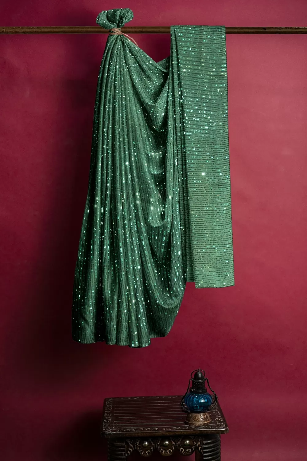 Green Net Saree